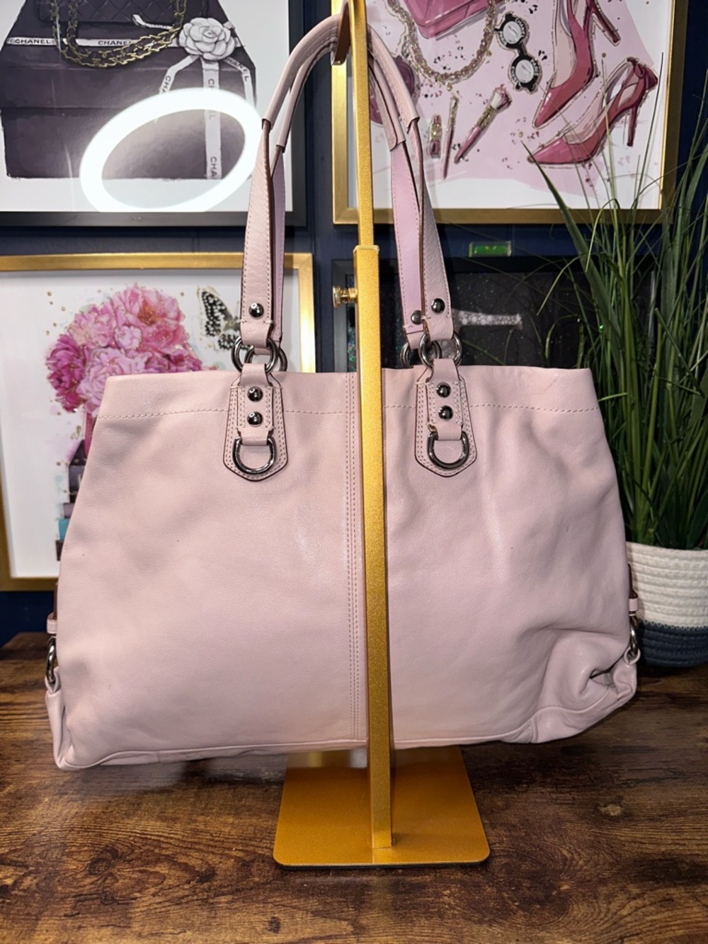 Coach Madison Maggie Pink Leather Satchel Crossbody Bag - Picture 2 of 16
